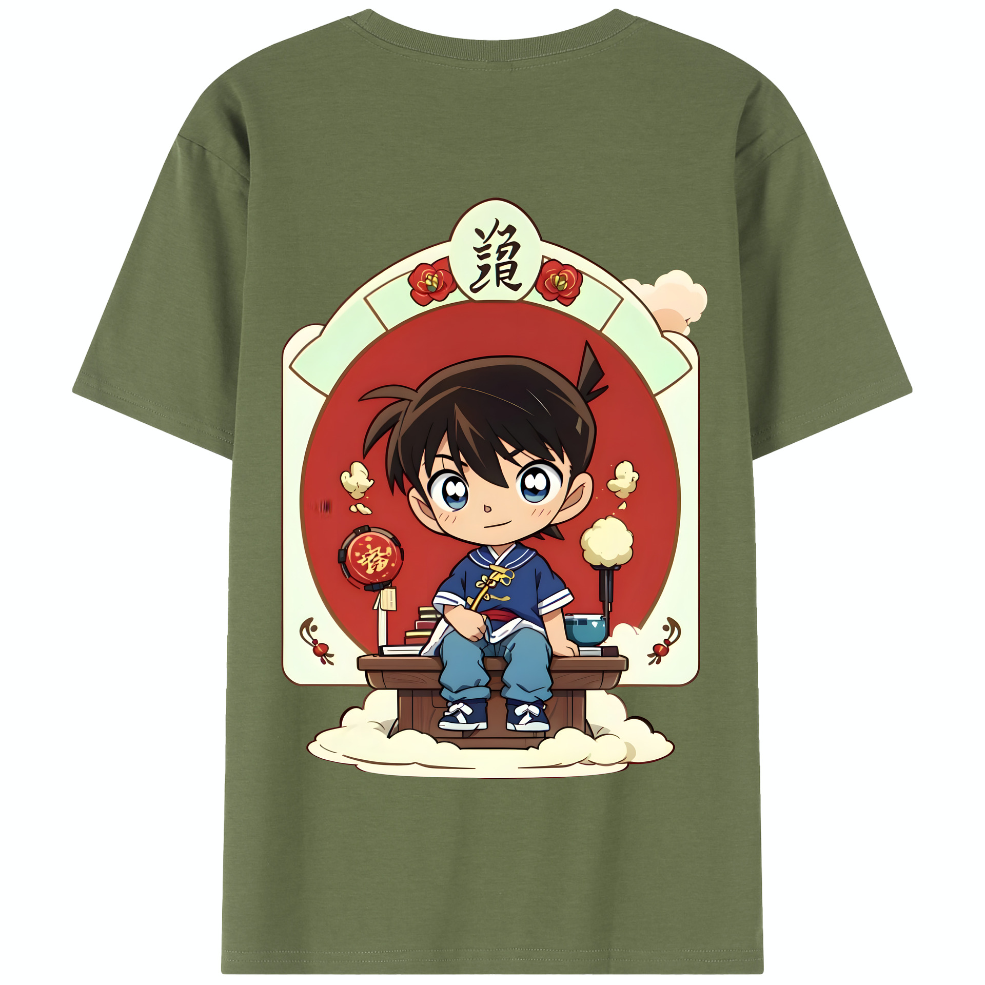 （画像用） 名探偵コナン 江戸川 コナン Detective Conan Conan Edogawa 綿100％半袖Tシャツ（背面プリント）